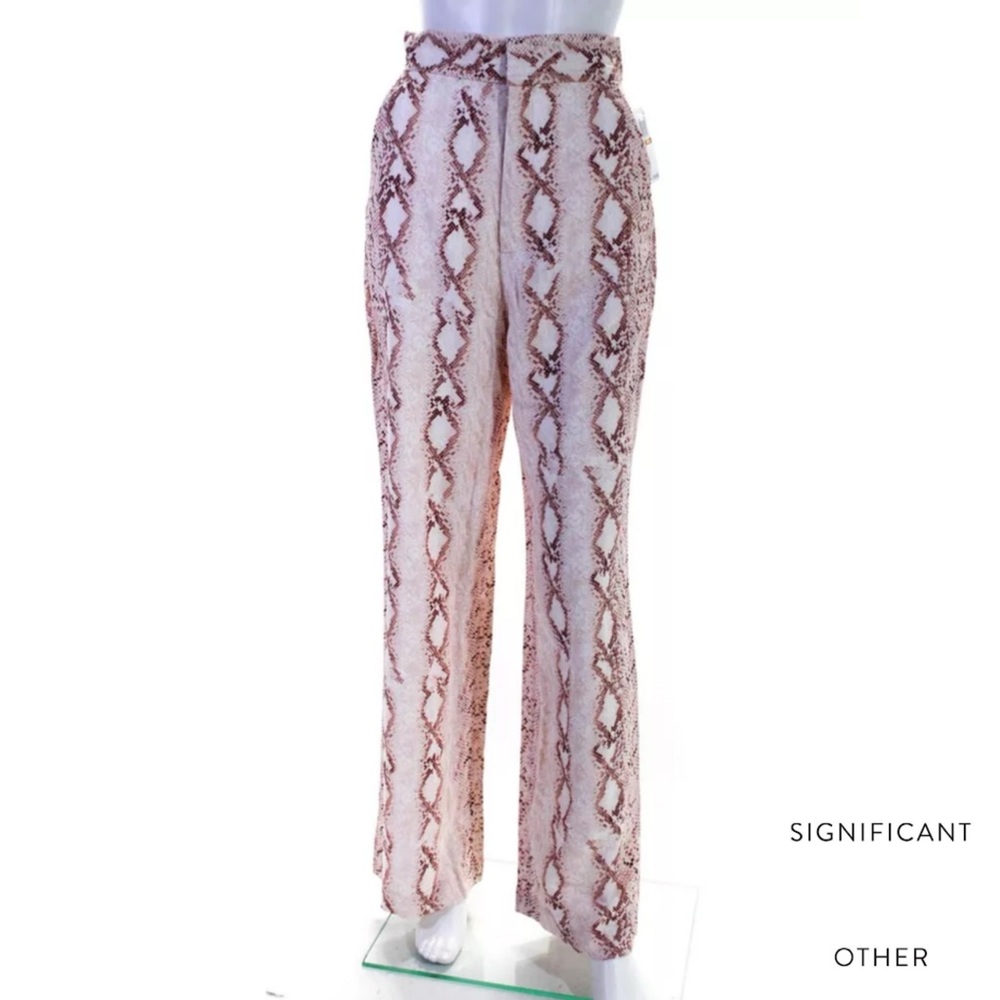 SIGNIFICANT OTHER Pink/White Snake Print Trousers